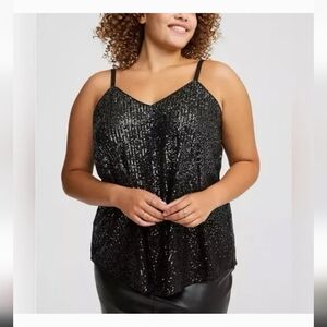 Torrid Black Sequin Sleeveless Top
